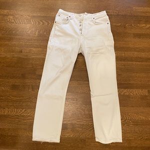 Agolde Riley Crop Jeans White Size 27